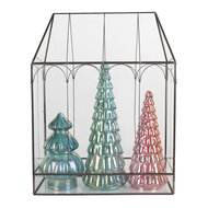 Clayre & Eef | Decoratie Kweekkasje Transparant Zwart 35x15x46 cm | 5GL0022