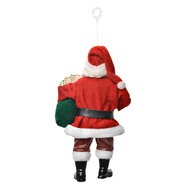 Clayre & Eef | Kerstdecoratie Hanger Kerstman Rood Groen 11x6x17 cm | 66239