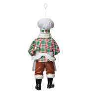 Clayre & Eef | Kerstdecoratie Hanger Kerstman Wit Groen 10x6x17 cm | 66240