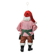 Clayre & Eef | Kerstdecoratie Hanger Kerstman Rood Groen 9x6x17 cm | 66241