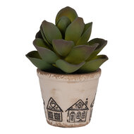 Clayre & Eef | Bloempot Binnen Beige Zwart ø 8x7 cm | 6CE2123XS