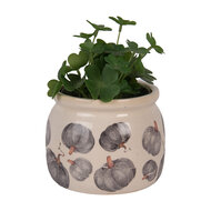 Clayre & Eef | Bloempot Binnen Beige Grijs ø 12x10 cm | 6CECSP0001S