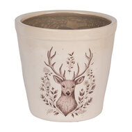 Clayre & Eef | Bloempot Binnen Beige Bruin ø 15x14 cm | 6CEGTW0001M