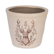 Clayre & Eef | Bloempot Binnen Beige Bruin ø 12x11 cm | 6CEGTW0001S