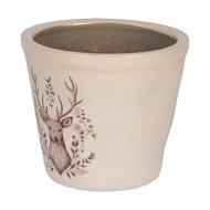 Clayre & Eef | Bloempot Binnen Beige Bruin ø 12x11 cm | 6CEGTW0001S