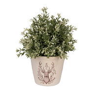Clayre & Eef | Bloempot Binnen Beige Bruin ø 12x11 cm | 6CEGTW0001S