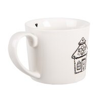 Clayre & Eef | Mok Wit Zwart12x8x7 cm / 275 ml | 6CEMU0185