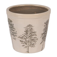 Clayre & Eef | Bloempot Binnen Beige Groen ø 15x14 cm | 6CENPT0001M