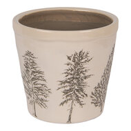 Clayre & Eef | Bloempot Binnen Beige Groen ø 15x14 cm | 6CENPT0001M