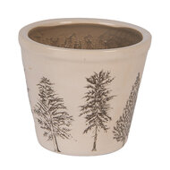Clayre & Eef | Bloempot Binnen Beige Groen ø 12x11 cm | 6CENPT0001S