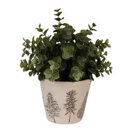 Clayre & Eef | Bloempot Binnen Beige Groen ø 12x11 cm | 6CENPT0001S
