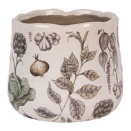 Clayre & Eef | Bloempot Binnen Beige Groen ø 14x12 cm | 6CETKG0001S