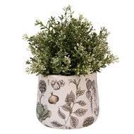 Clayre & Eef | Bloempot Binnen Beige Groen ø 14x12 cm | 6CETKG0001S