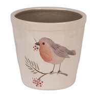 Clayre & Eef | Bloempot Binnen Beige Bruin ø 15x14 cm | 6CEVGP0001M