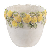 Clayre & Eef | Bloempot Binnen Wit Geel ø 14x12 cm | 6TE0571