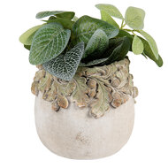 Clayre & Eef | Bloempot Binnen Beige Groen ø 15x13 cm | 6TE0573S