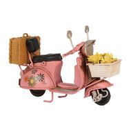 Clayre & Eef | Decoratie Miniatuur Scooter Roze Beige 12x6x8 cm | 6Y5879
