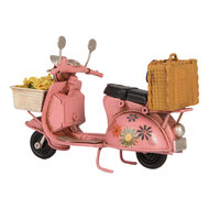 Clayre & Eef | Decoratie Miniatuur Scooter Roze Beige 12x6x8 cm | 6Y5879