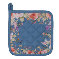 Clayre & Eef | Pannenlap Blauw Beige 20x20 cm | FFA45BL