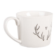 Clayre & Eef | Mok Wit Grijs 12x8x7 cm / 275 ml | NWVMU