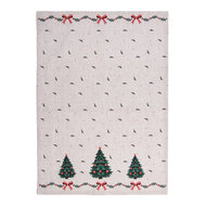 Clayre & Eef | Theedoek Beige Groen Rood 50x70 cm | TCH42