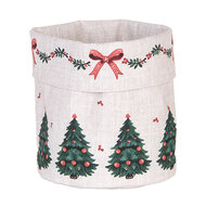 Clayre & Eef | Broodmandje Beige Groen Rood ø 15x16 cm | TCH50