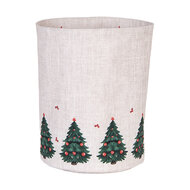 Clayre & Eef | Broodmandje Beige Groen Rood ø 15x16 cm | TCH50