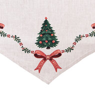 Clayre & Eef | Tafelloper Beige Groen Rood 50x160 cm | TCH65