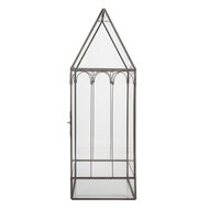 Clayre & Eef | Decoratie Kweekkasje Transparant Zwart 15x15x45 cm | 5GL0021