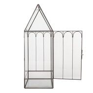 Clayre & Eef | Decoratie Kweekkasje Transparant Zwart 15x15x45 cm | 5GL0021