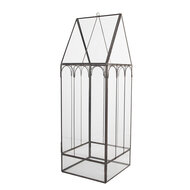 Clayre & Eef | Decoratie Kweekkasje Transparant Zwart 15x15x45 cm | 5GL0021