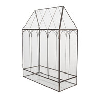 Clayre & Eef | Decoratie Kweekkasje Transparant Zwart 35x15x46 cm | 5GL0022