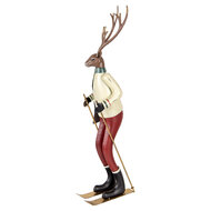 Clayre & Eef | Decoratie Hert Bruin Rood 19x15x65 cm | 5Y1315