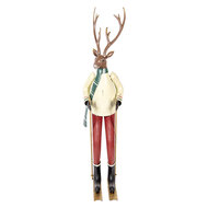 Clayre & Eef | Decoratie Hert Bruin Rood 19x15x65 cm | 5Y1315