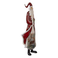 Clayre & Eef | Kerstdecoratie Kerstman Rood Wit 33x16x85 cm | 5Y1317