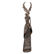 Clayre & Eef | Decoratie Rendier Bruin Grijs 20x11x81 cm | 5Y1329