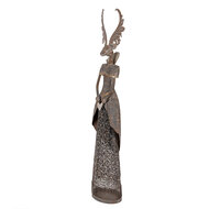Clayre & Eef | Decoratie Rendier Bruin Grijs 20x11x81 cm | 5Y1329