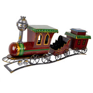 Clayre & Eef | Decoratie Trein Rood Groen 70x15x36 cm | 5Y1335