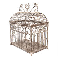 Clayre & Eef | Vogelkooi voor Binnen Set van 2 Bruin Beige 43x29x56 / 35x25x41 cm | 5Y1340