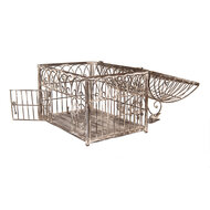 Clayre & Eef | Vogelkooi voor Binnen Set van 2 Bruin Beige 43x29x56 / 35x25x41 cm | 5Y1340
