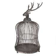 Clayre & Eef | Vogelkooi Decoratie Grijs ø 26x50 cm | 5Y1344