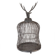 Clayre & Eef | Vogelkooi Decoratie Grijs ø 26x50 cm | 5Y1344