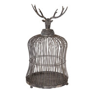 Clayre & Eef | Vogelkooi Decoratie Grijs ø 26x50 cm | 5Y1344