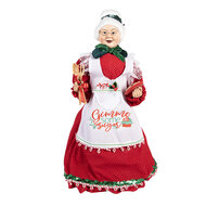 Clayre & Eef | Kerstdecoratie Kerstvrouw Rood Wit 18x18x46 cm | 66226