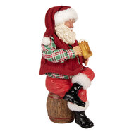 Clayre & Eef | Kerstdecoratie Kerstman Rood Groen 13x13x24 cm | 66231