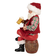 Clayre & Eef | Kerstdecoratie Kerstman Rood Groen 13x13x24 cm | 66231
