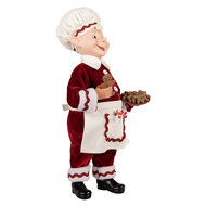 Clayre & Eef | Kerstdecoratie Elf Rood Wit 15x10x28 cm | 66236