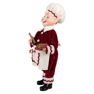Clayre & Eef | Kerstdecoratie Elf Rood Wit 15x10x28 cm | 66236