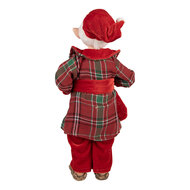 Clayre & Eef | Kerstdecoratie Elf Rood Groen 14x10x30 cm | 66237