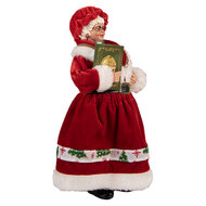 Clayre & Eef | Kerstdecoratie Kerstvrouw Rood Groen 14x10x28 cm | 66238